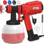 Pistola per Verniciare HVLP 700W Elettrica con Contenitore e 4 Ugelli