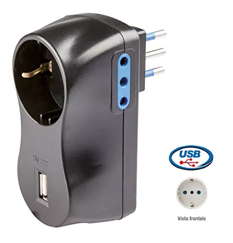 Poly Pool PP0427.1 adattatore multiplo USB con prese italiane e tedesche