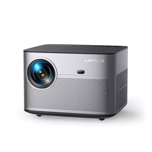 WiMiUS Proiettore 4K WiFi Bluetooth 1080P Full HD, Home Theatre 300'' Zoom 100%-50%