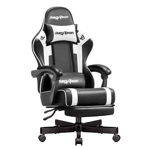 Riftracer Sedia da Gaming Ergonomica con Poggiapiedi e Supporto Lombare