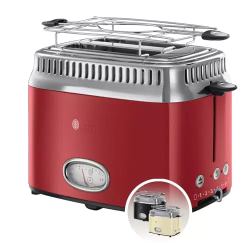 Russell Hobbs Tostapane Retro 21680-56 con Funzione Lift & Look e Scongelamento