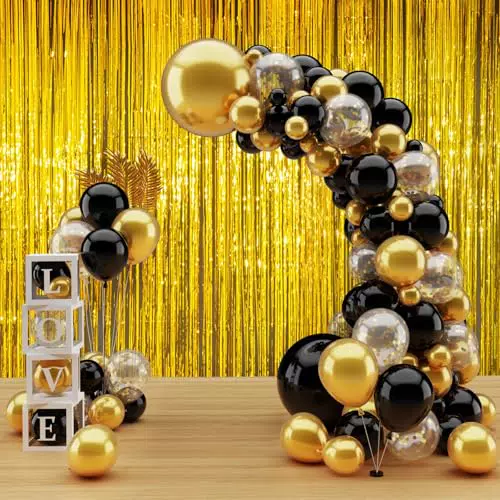 Set Decorazioni Compleanno con Palloncini e Tende a Frange per Feste