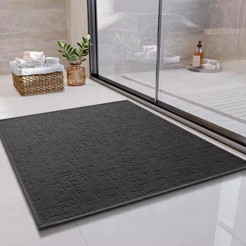 SIXHOME Tappetino da bagno antiscivolo e assorbente, lavabile in lavatrice