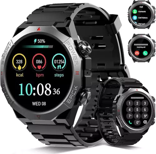 Smartwatch Militare con chiamate Bluetooth, tracker attività e cardiofrequenzimetro