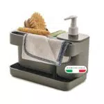 Snips Riordinello - Dispenser Sapone Cucina e Bagno 3 in 1 con Porta Spugne e Strofinacci
