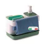 Snips Riordinello dispenser sapone cucina e bagno con porta spugne e organizer
