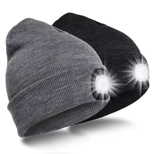 SPGOOD Berretto LED USB ricaricabile con luce integrata per outdoor e sport