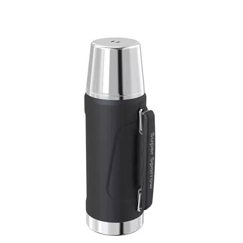 Super Sparrow Borraccia Termica - 1000ml - Bottiglia Termica in Acciaio Inox - Borracce Senza BPA - Mantiene Calde 12 Ore o Fredde per 24 Ore - A Prova di Perdite Tappo Funge Anche da Tazza