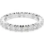 Swarovski Anello Matrix Vittore, Placcato Argento con Taglio Rotondo