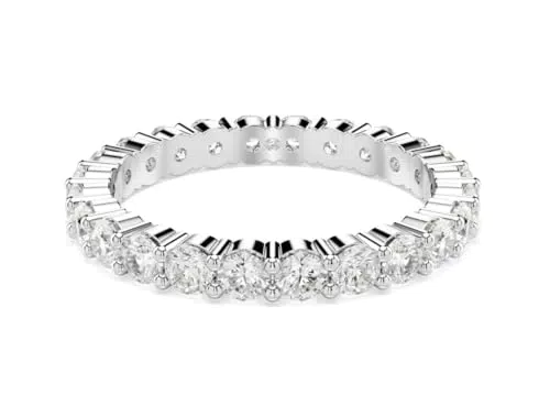 Swarovski Anello Matrix Vittore, Placcato Argento con Taglio Rotondo