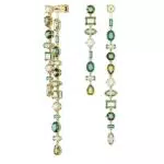 Swarovski Orecchini PENDENTI Gema Design Asimmetrico Extra Lunghi Placcati Oro
