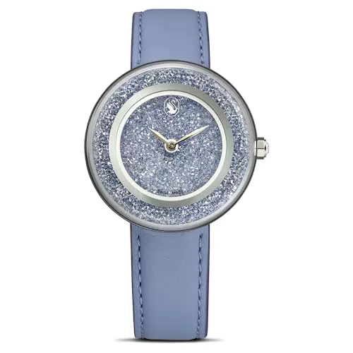 Swarovski Orologio Crystalline Lustre con Cinturino in Pelle e Acciaio Inossidabile