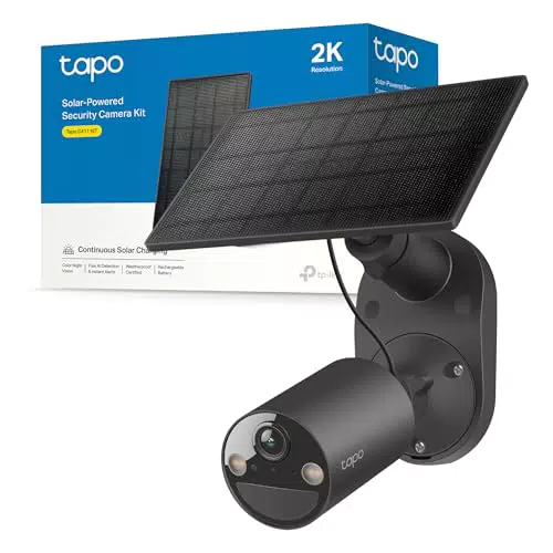 Tapo C411 KIT Telecamera WiFi da Esterno Solare 2K con Visione Notturna e Allarme
