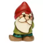 THUN Gnomo Oliver con Pigna in Ceramica Decorata a Mano - Linea Bosco Magico