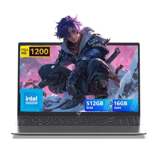 TIVIQUE Notebook 16" FHD Quad-Core N97, 16GB RAM, 512GB SSD, WiFi 5, BT 5.0