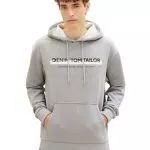 TOM TAILOR Felpa con Cappuccio in Denim e Stampa Logo - Modello 12035