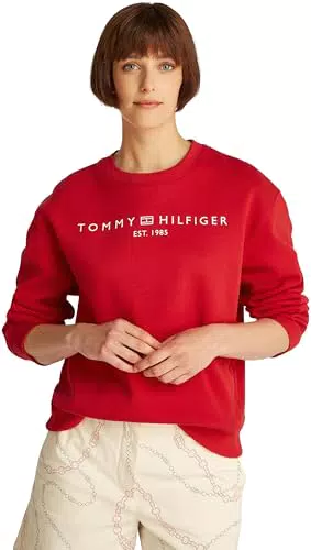 Tommy Hilfiger Felpa Donna Mdrn Reg Corp Logo C-Nk Swtshrt