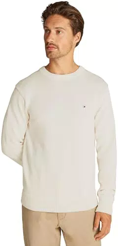 Tommy Hilfiger Uomo Pullover Chunky Cotton Crew Neck Pullover in Maglia