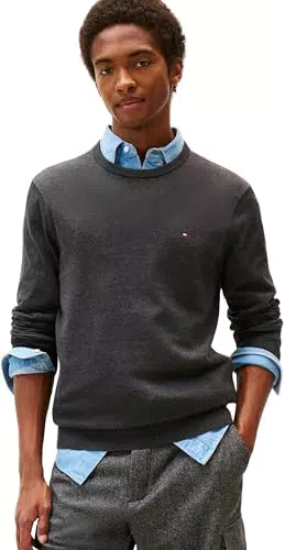 Tommy Hilfiger Pullover Uomo Essential Cotton con Scollo Rotondo