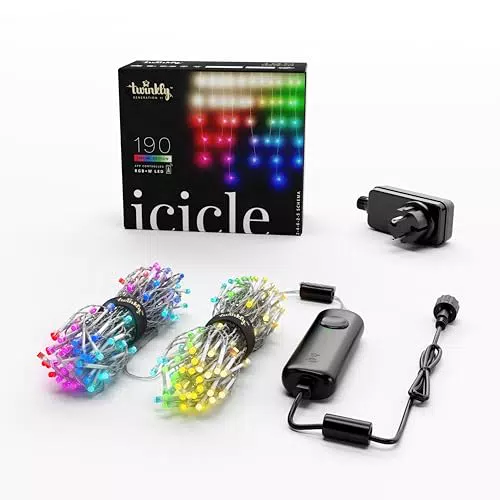 Twinkly Icicle Luci a Cascata LED Smart, Compatibile con Alexa e Google Home