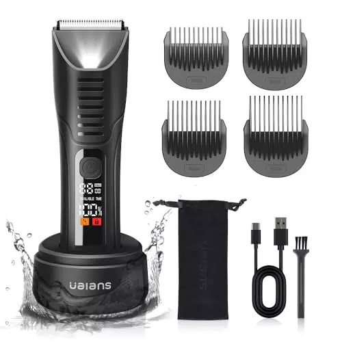 Ualans Rasoio Elettrico Uomo Impermeabile IPX7 con Ricarica Rapida USB