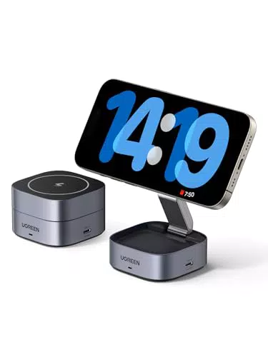 UGREEN Caricatore Wireless MagFlow 2 in 1 per iPhone e AirPods PRO