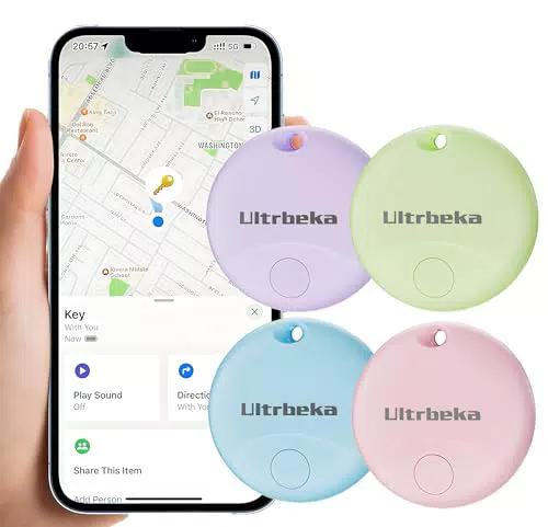 Ultrbeka Air Tag - Tracker MFi Compatibile con Dov'è? per Chiavi, Bagagli e Auto