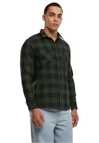 Urban Classics Camicia in Flanella a Maniche Lunghe da Uomo, Vestibilità Regolare
