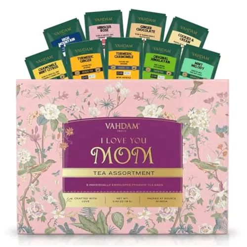 VAHDAM Set Regalo Tè Assortiti Edizione Limitata – Idee Regalo per la Mamma