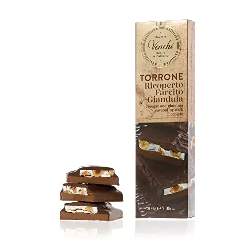 Venchi Torrone Gianduia con Nocciole Piemonte IGP - Idea Regalo Senza Glutine