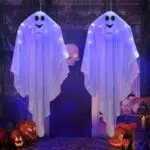 VICTERR Decorazione Fantasma Halloween con Luce LED per Casa e Giardino
