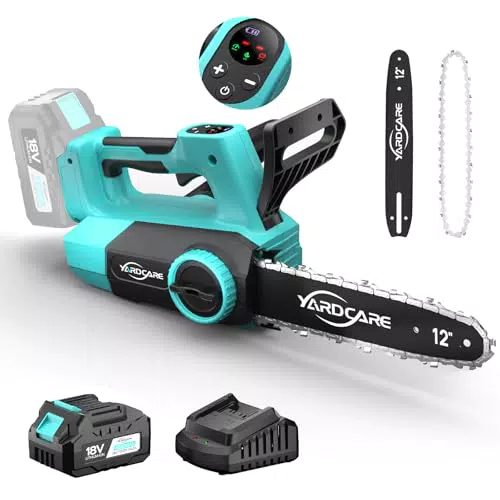 YARDCARE Motosega a Batteria 12" con Batteria 4Ah e Motore Brushless