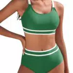 Yuson Girl costume da bagno donna push up regolabile con scollo a U e patchwork