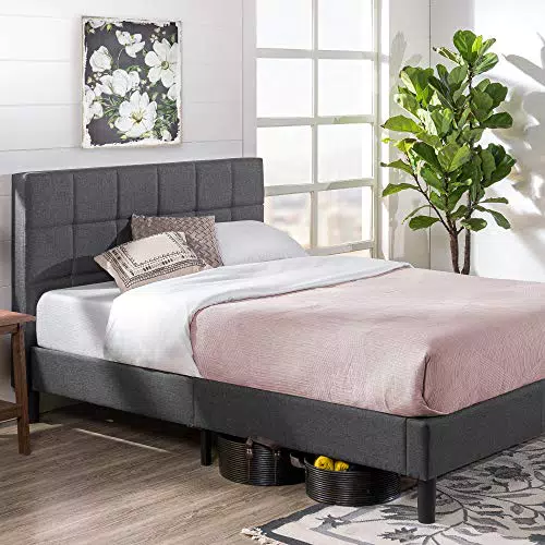 Zinus Lottie Letto Imbottito con Supporto a Doghe in Legno - Struttura 35 cm