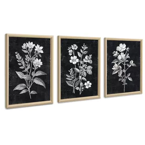 Quadri Boho Floreali Botanici Minimalisti con Cornice per Soggiorno e Camera