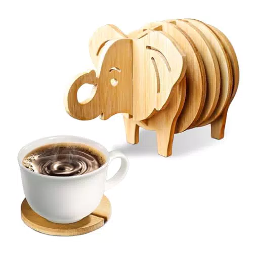 Sottobicchieri in legno di bambù multiuso per bicchieri e tazze