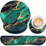 Acezeek Set Ergonomico Sottomano Scrivania con Poggiapolsi e Tappetino Mouse