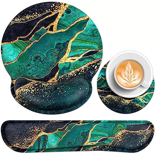 Acezeek Set Ergonomico Sottomano Scrivania con Poggiapolsi e Tappetino Mouse