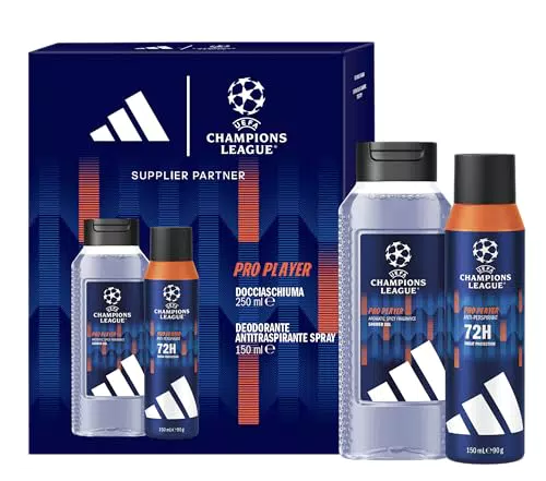 adidas Cofanetto Regalo UEFA Champions League Pro Player deodorante e docciaschiuma