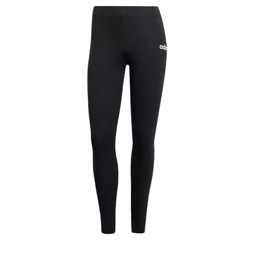 adidas Donna Essentials Linear Cotton Leggings, Black/White