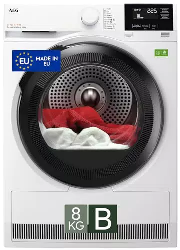 AEG TR8HGAM8B Asciugatrice a Pompa di Calore, Classe B, AbsoluteCare, 10 Programmi