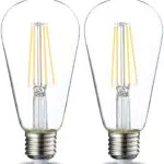 Amazon Basics Lampadina LED Vintage ST64 E27 7W Edison Filamento Chiaro