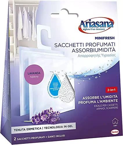 Ariasana Minifresh Relax alla Lavanda Sacchetti profumati 2in1acchetti con doppia azione assorbiumidità e antiodore & Ricarica Tab Lavanda Per Dispositivo Aero 360° Kitulticolore