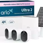 Arlo Ultra 2 Telecamera WiFi Esterno Senza Fili 4K con Pannello Solare