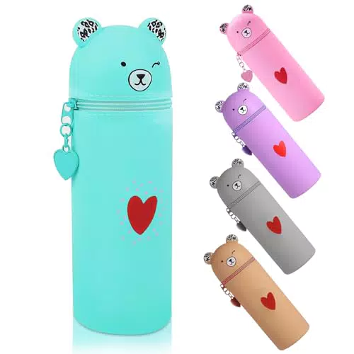 Astuccio in silicone 2 in 1 con chiusura a morsetto per scuola e studenti