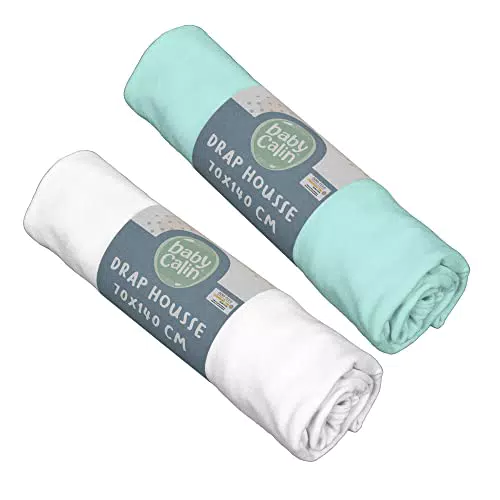 babyCalin Set Lenzuola con Angoli per Lettino 70x140 cm