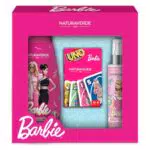 Barbie Gift Set con Carte UNO, Bagnoschiuma e Acqua Profumata