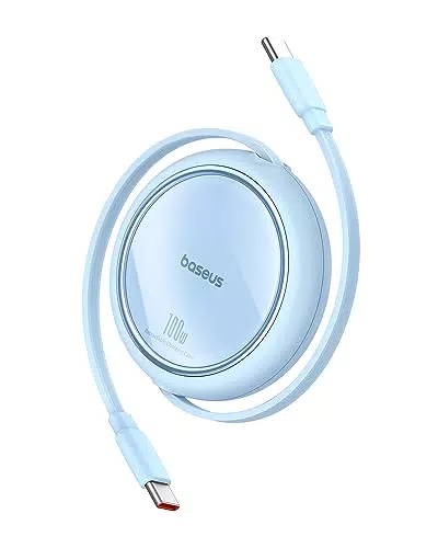 Baseus Cavo USB-C 100W Retrattile Ricarica Rapida PD QC per iPhone 15 e Samsung