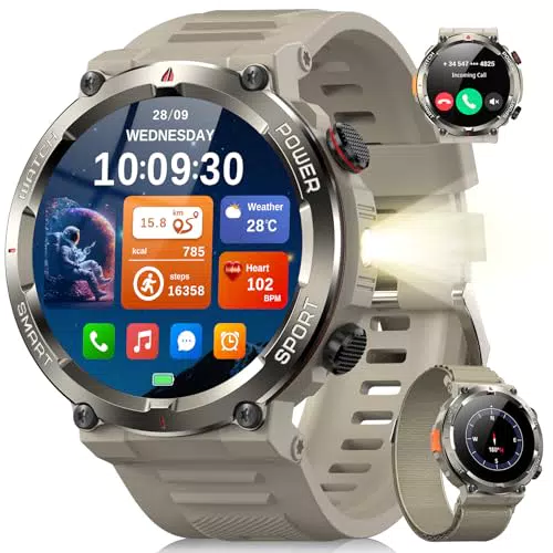 Blackview Smartwatch Uomo Fitness con Chiamate Bluetooth, Cardiofrequenzimetro, SpO2