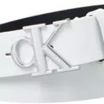 Calvin Klein Cintura Donna in Pelle Monogram Plaque Buckle 3,0 cm